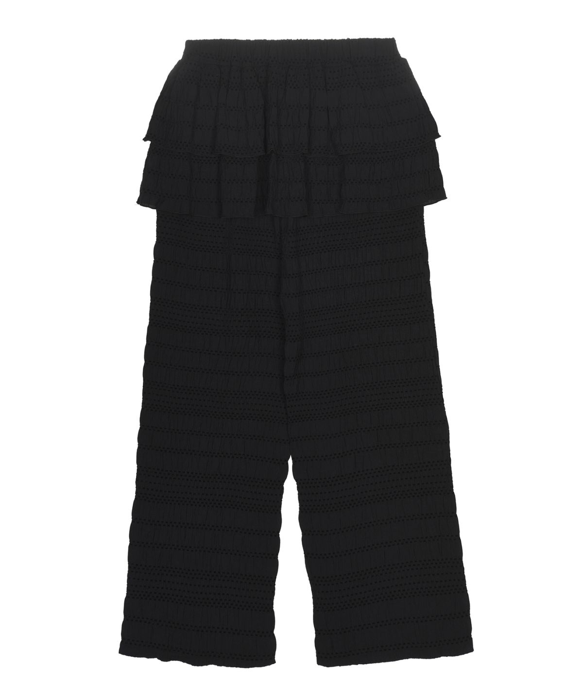 닉앤니콜(NICK&NICOLE) LACE RUFFLE SKIRT PANTS_BLACK