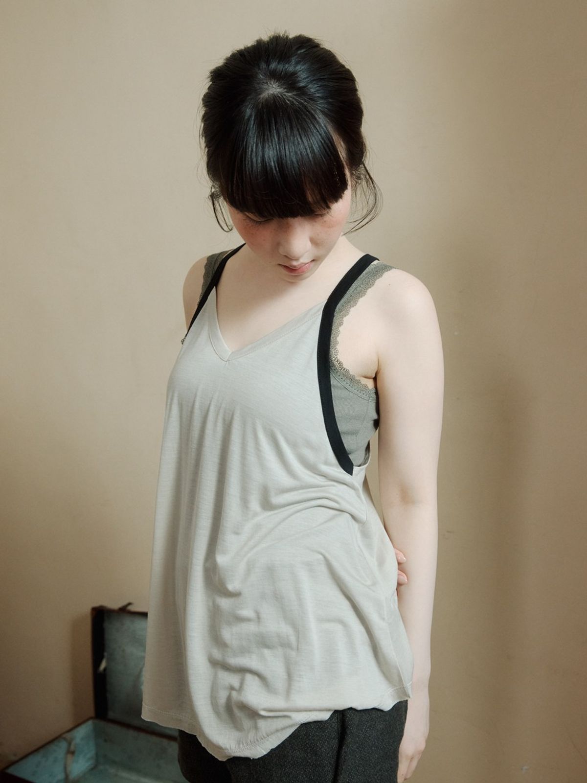 콜로신스(COLOCYNTH) Haskaf Top Beige Black