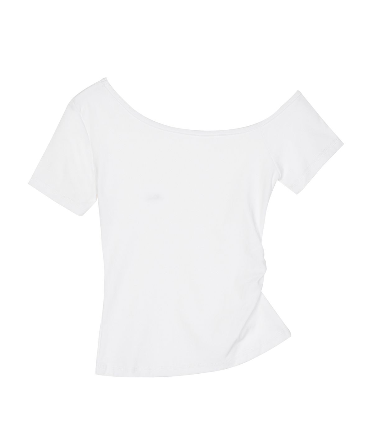 닉앤니콜(NICK&NICOLE) ASYMMETRIC SHIRRING TOP_IVORY