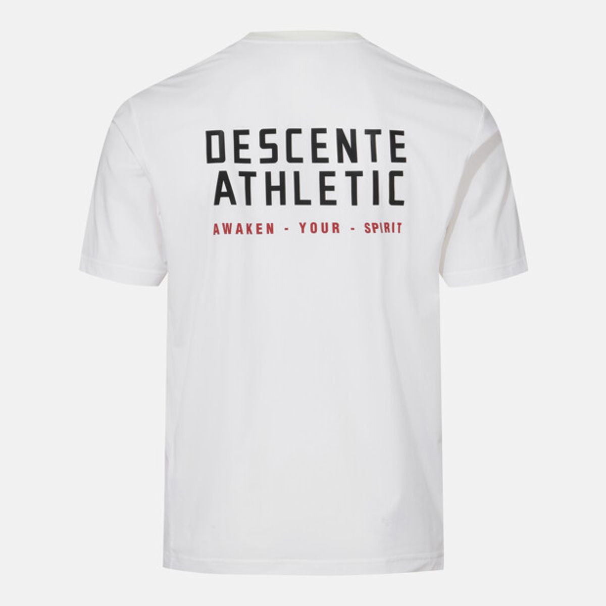 데상트(DESCENTE) 남성 우븐 백그래픽 오버핏 반팔 티셔츠 화이트 SR321TTS75