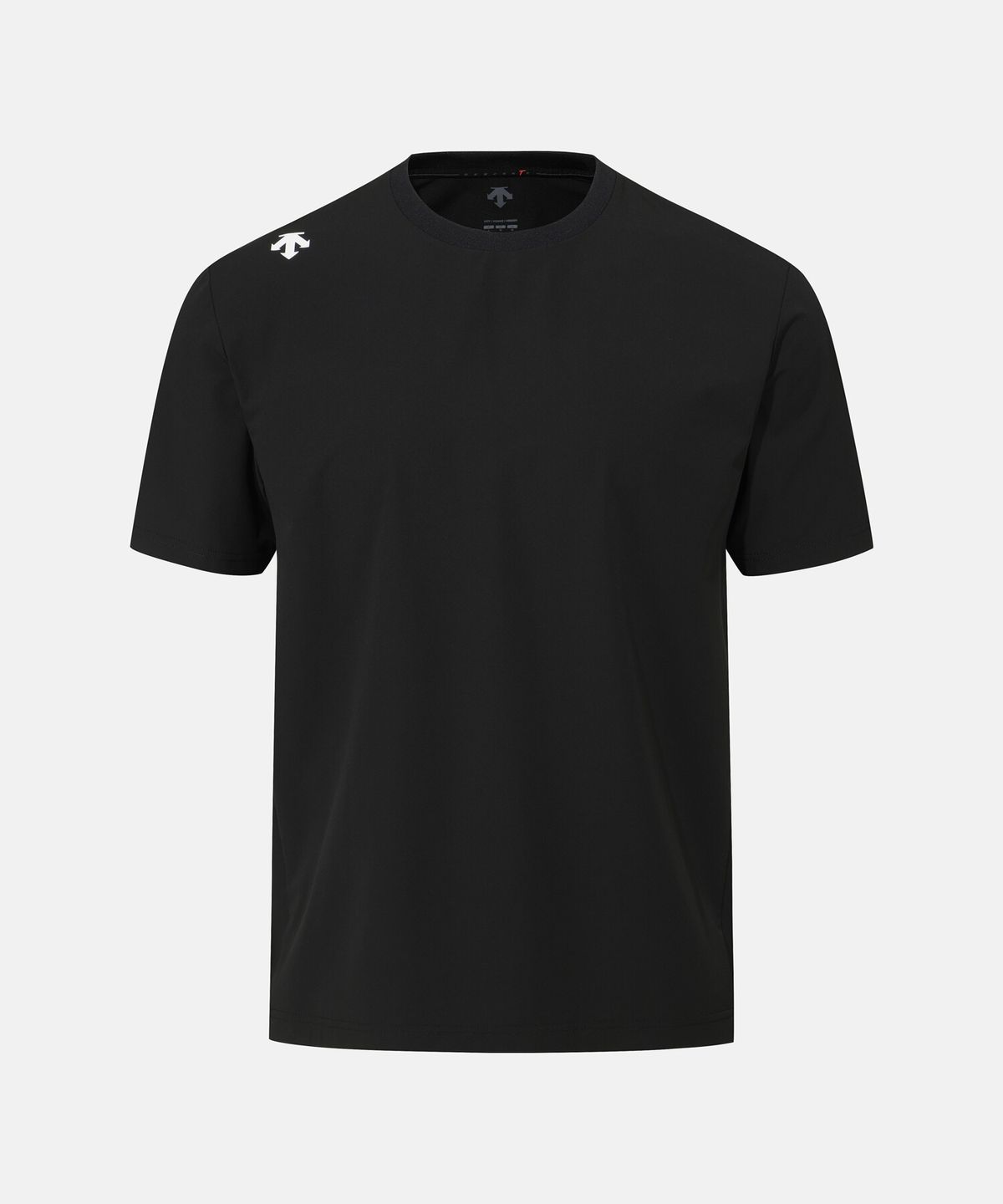 데상트(DESCENTE) 남성 우븐 백그래픽 오버핏 반팔 티셔츠 블랙 SR321TTS75