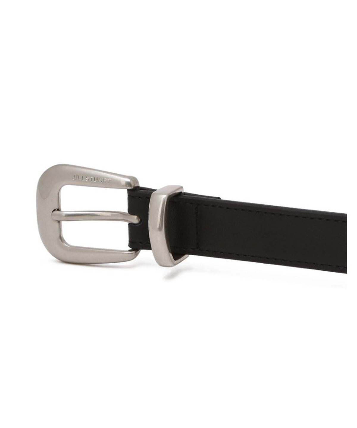 질스튜어트 맨 액세서리(JILLSTUART MEN ACC) 25MM 실버 스터드 포인트 웨스턴 가죽 벨트 JUBE6F400BK