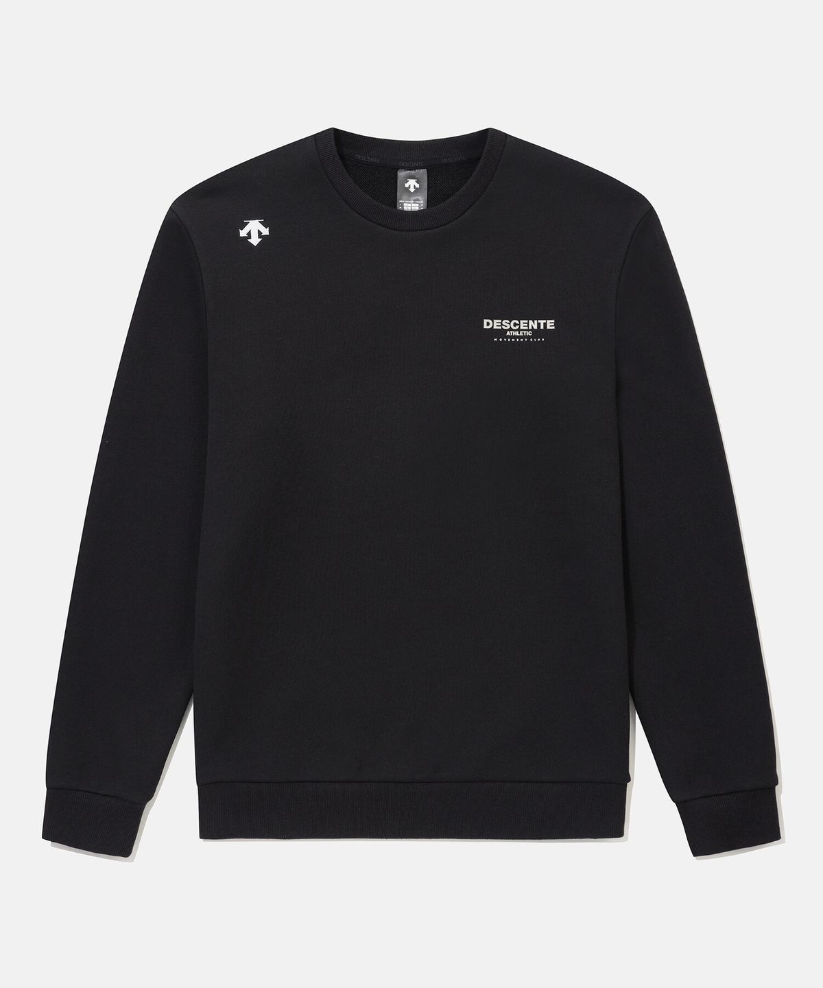 데상트(DESCENTE) 스포츠테리 워딩 컴포트핏 맨투맨 블랙 SR323UHT81
