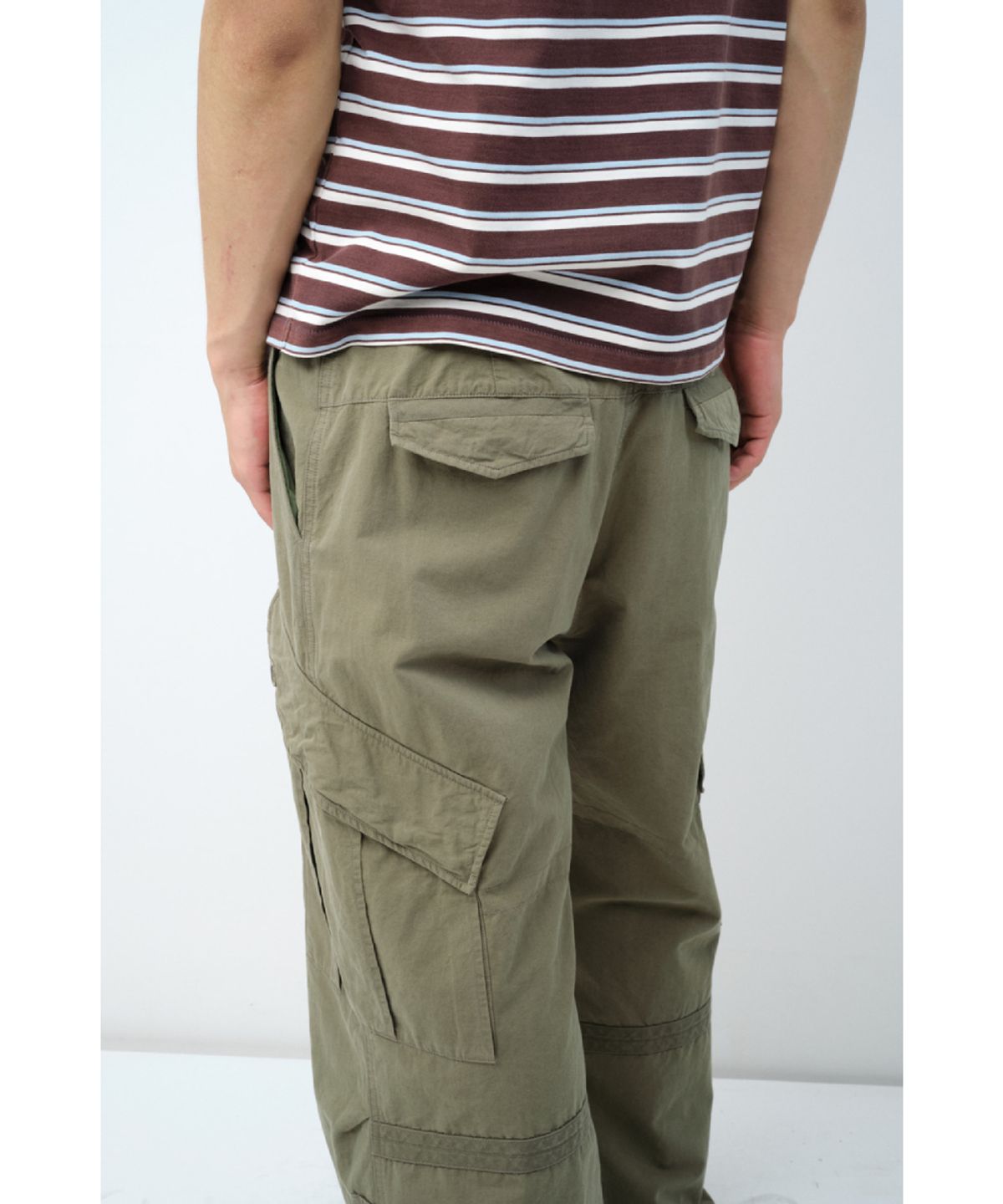해칭룸(HATCHINGROOM) Curved Cargo Pants Khaki