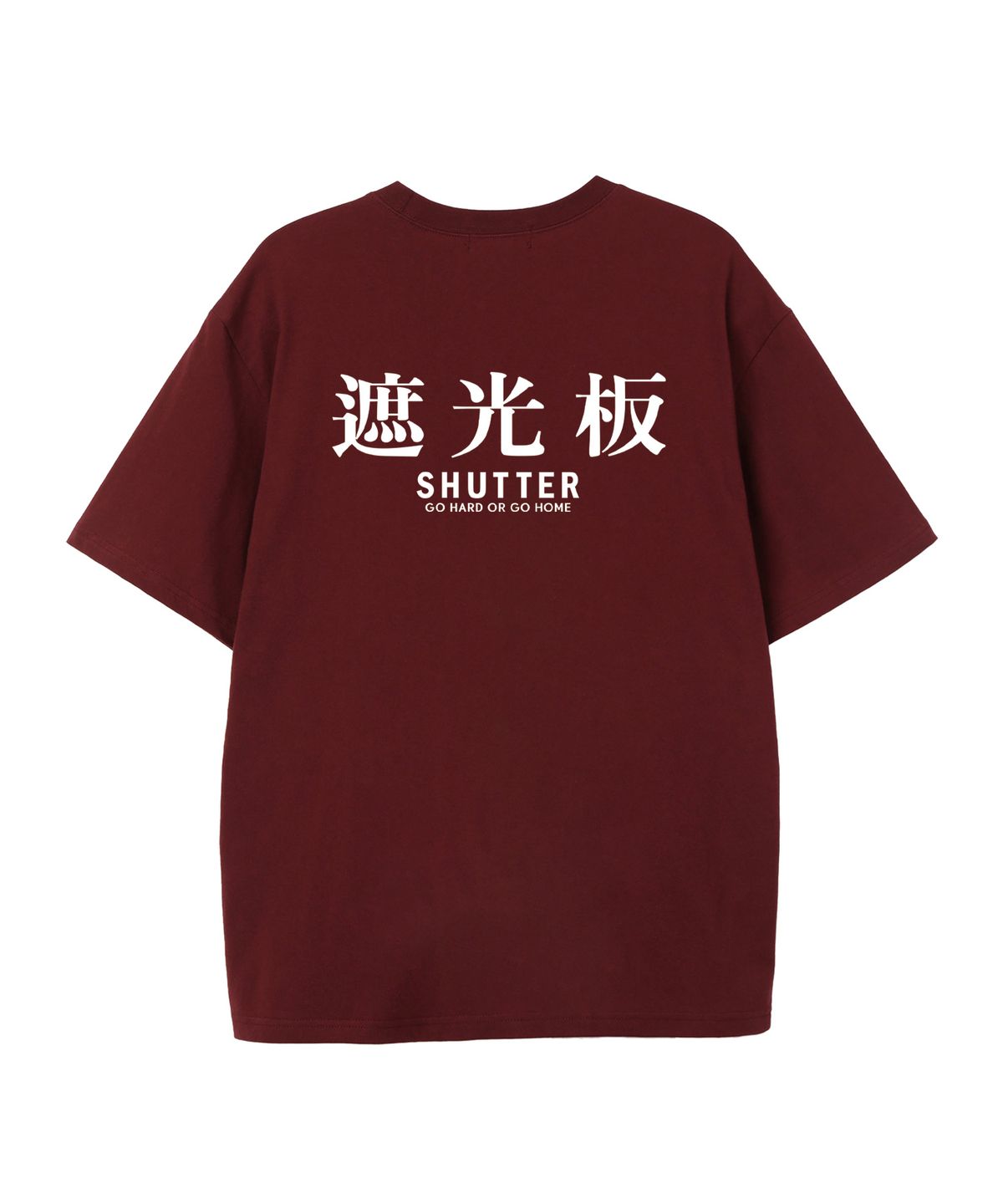 셔터(SHUTTER) TEXT LOGO VER.2 오버핏 반팔 티셔츠 (SS025) 버건디