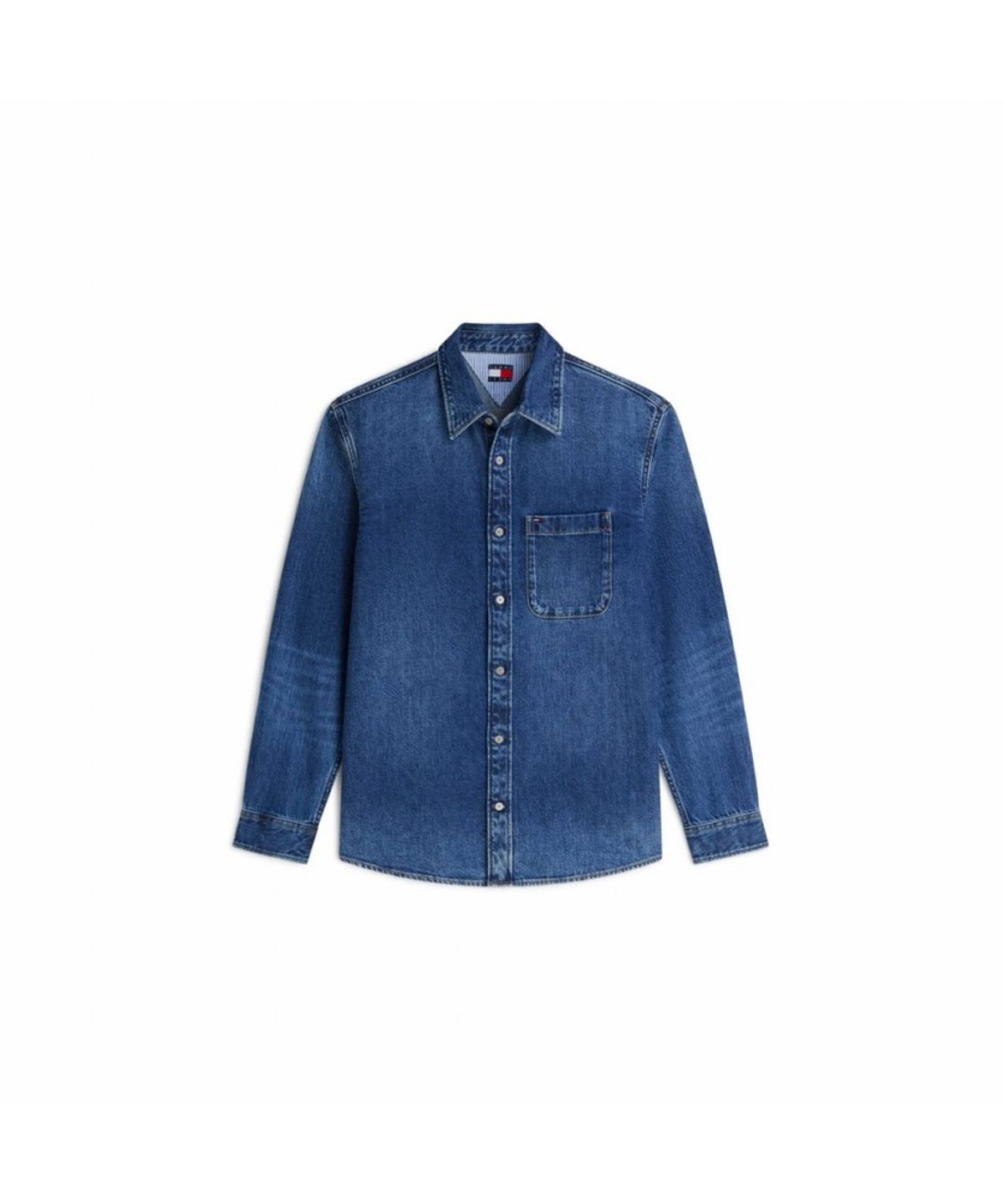 타미진스(TOMMY JEANS) 코튼 레귤러 핏 데님 셔츠