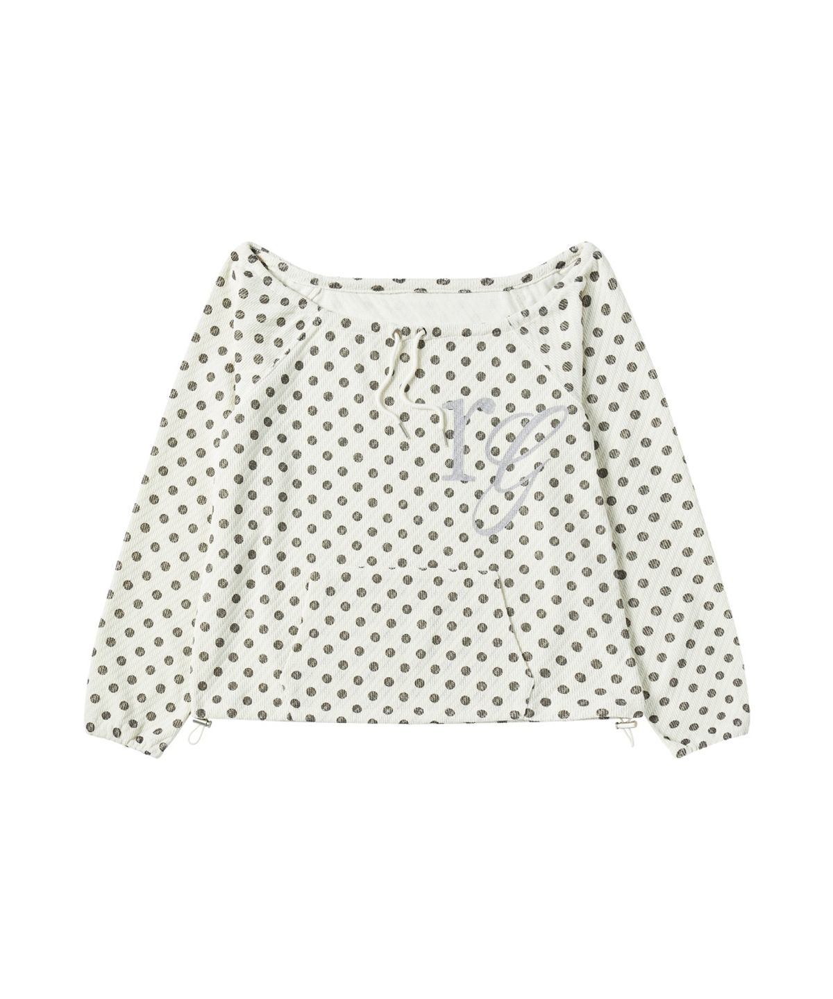 로긴 앤 로지(ROGIN N ROSIE) Dotted Pocket String Point Long Sleeve Cream Charcoal