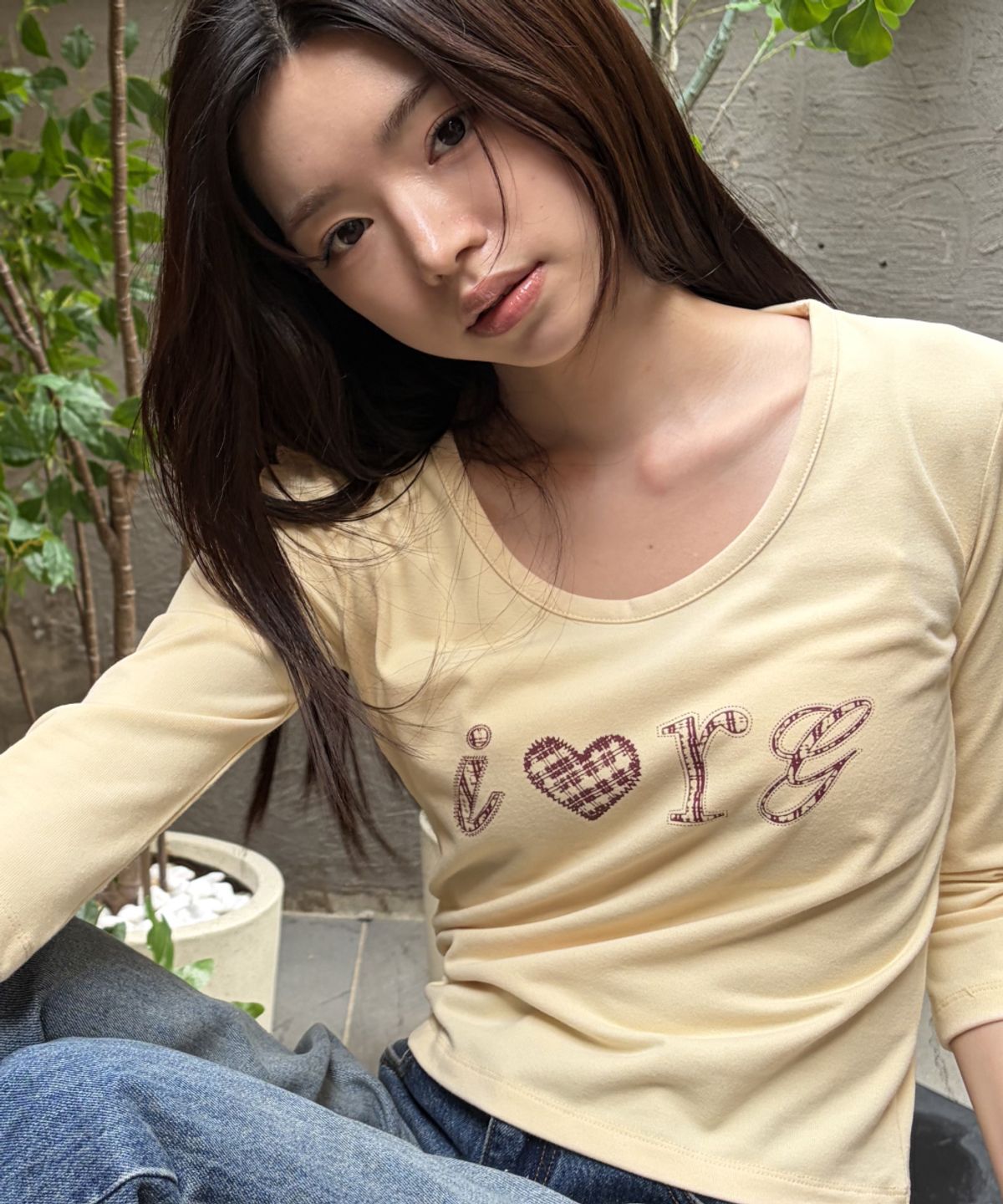 로긴 앤 로지(ROGIN N ROSIE) I Luv RnR Check Point Long Sleeve Lemon