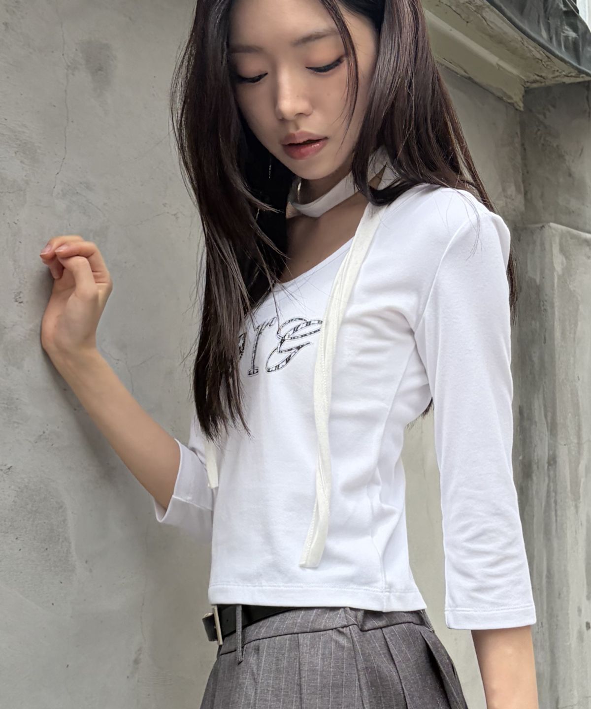 로긴 앤 로지(ROGIN N ROSIE) I Luv RnR Check Point Long Sleeve White