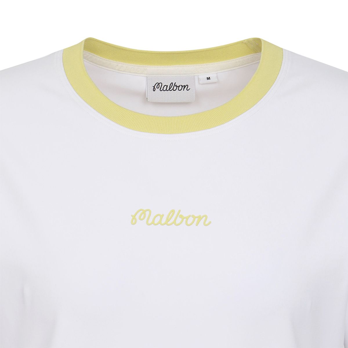 말본 골프(MALBON GOLF) 컬러드 넥 라운드 티셔츠 WHITE (WOMAN)