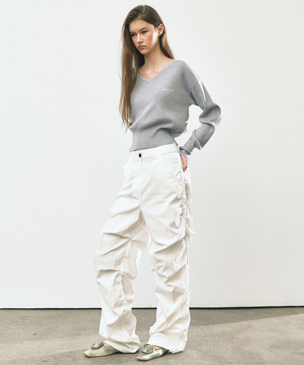 닉앤니콜(NICK&NICOLE) NICOLE SHIRRING PANTS_WHITE