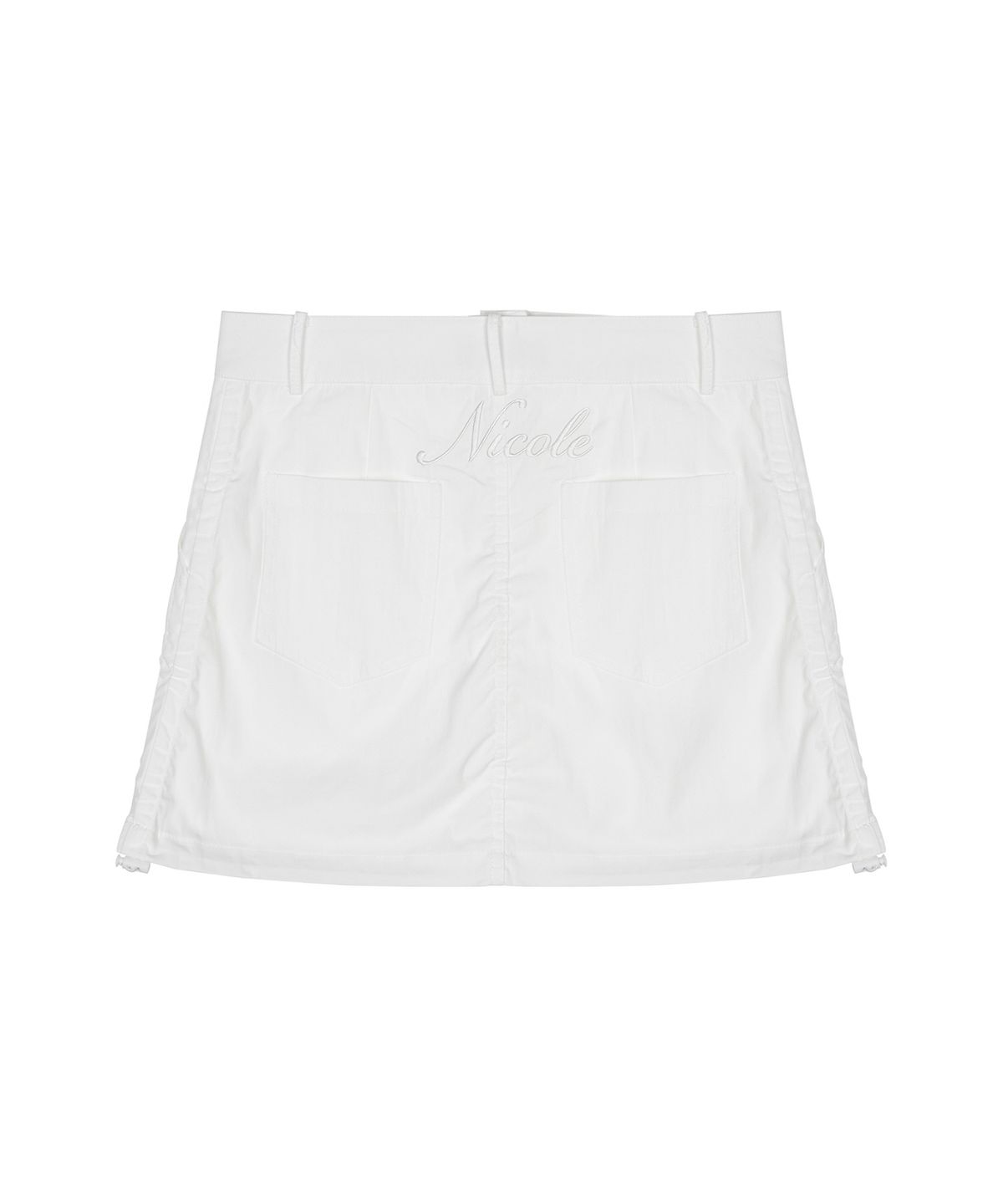 닉앤니콜(NICK&NICOLE) NICOLE SHIRRING MINI SKIRT_WHITE