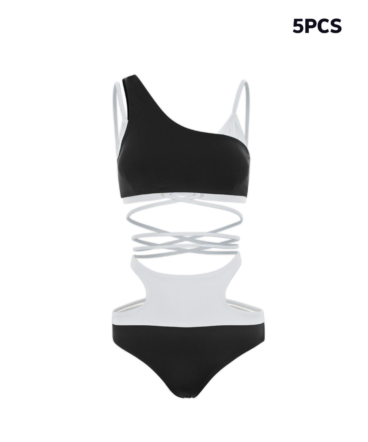 유움(UUM) COLOR SCHEME MULTI BIKINI BLACK