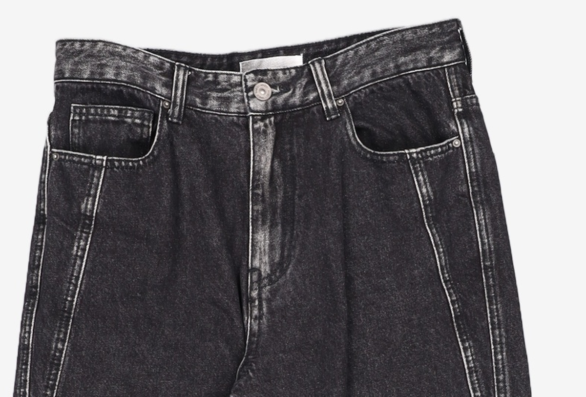 메종미네드(MAISON MINED) GREY POINTED WIDE DENIM 46