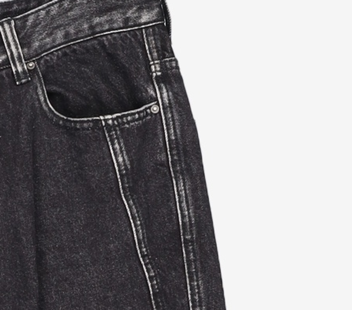 메종미네드(MAISON MINED) GREY POINTED WIDE DENIM 46
