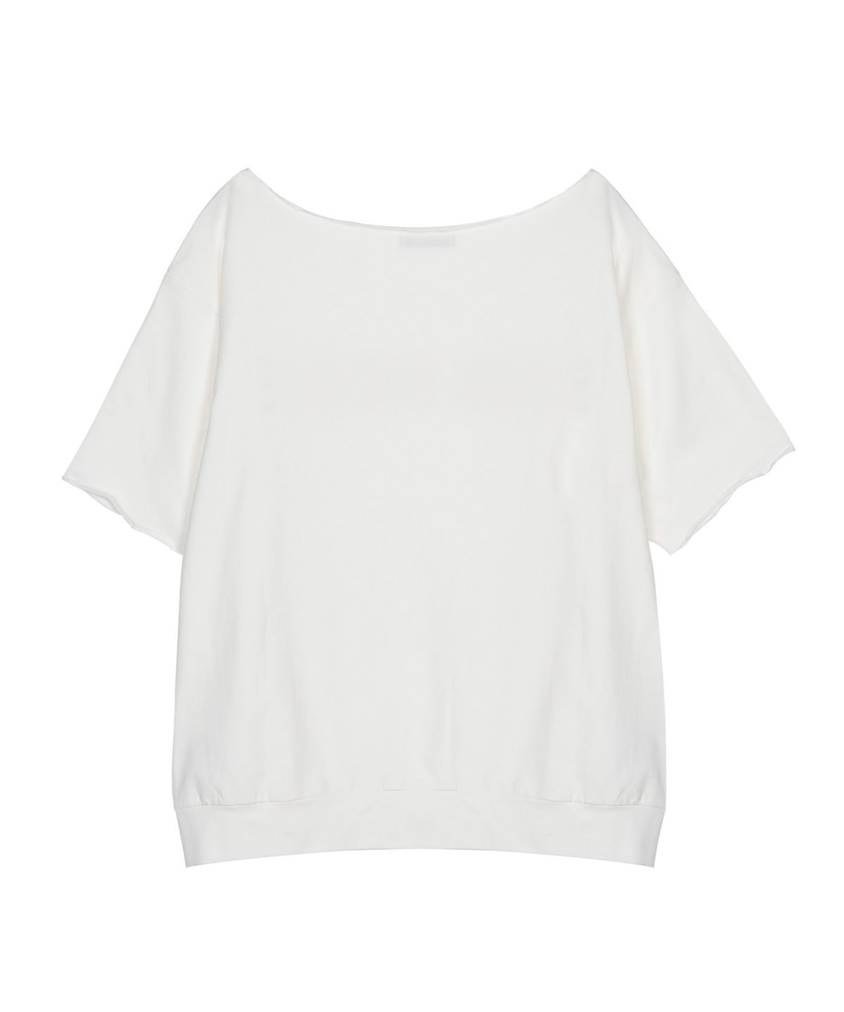 닉앤니콜(NICK&NICOLE) RAW CUT HALF SLEEVE TOP_WHITE