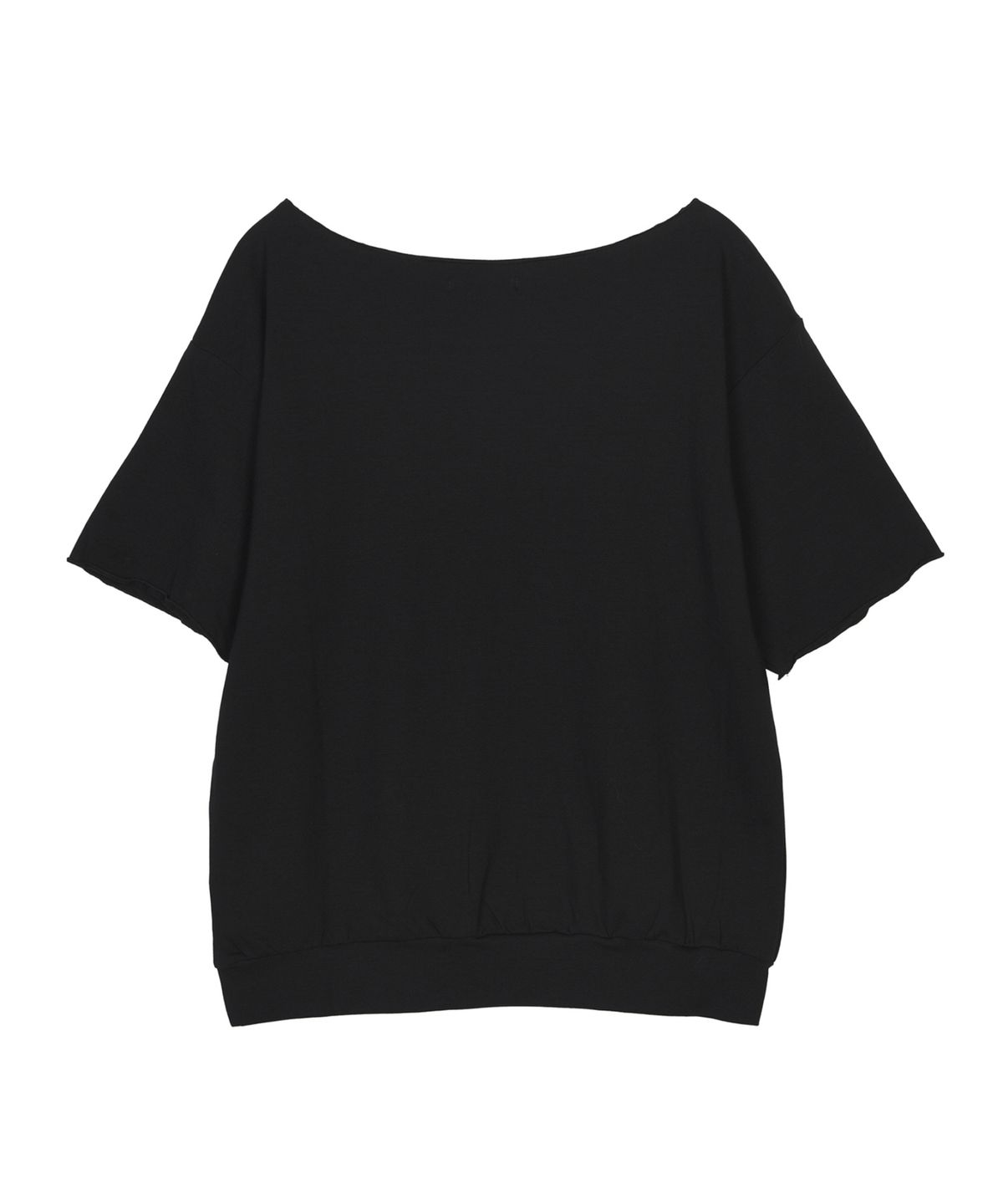 닉앤니콜(NICK&NICOLE) RAW CUT HALF SLEEVE TOP_BLACK