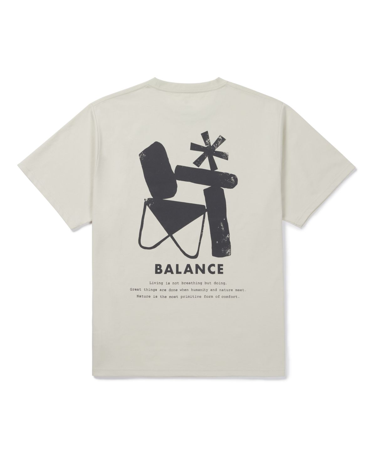 스노우피크 어패럴(SNOWPEAK APPAREL) Elemental Balance 그래픽 반팔 티셔츠 (S26FUBTS40) Ivory