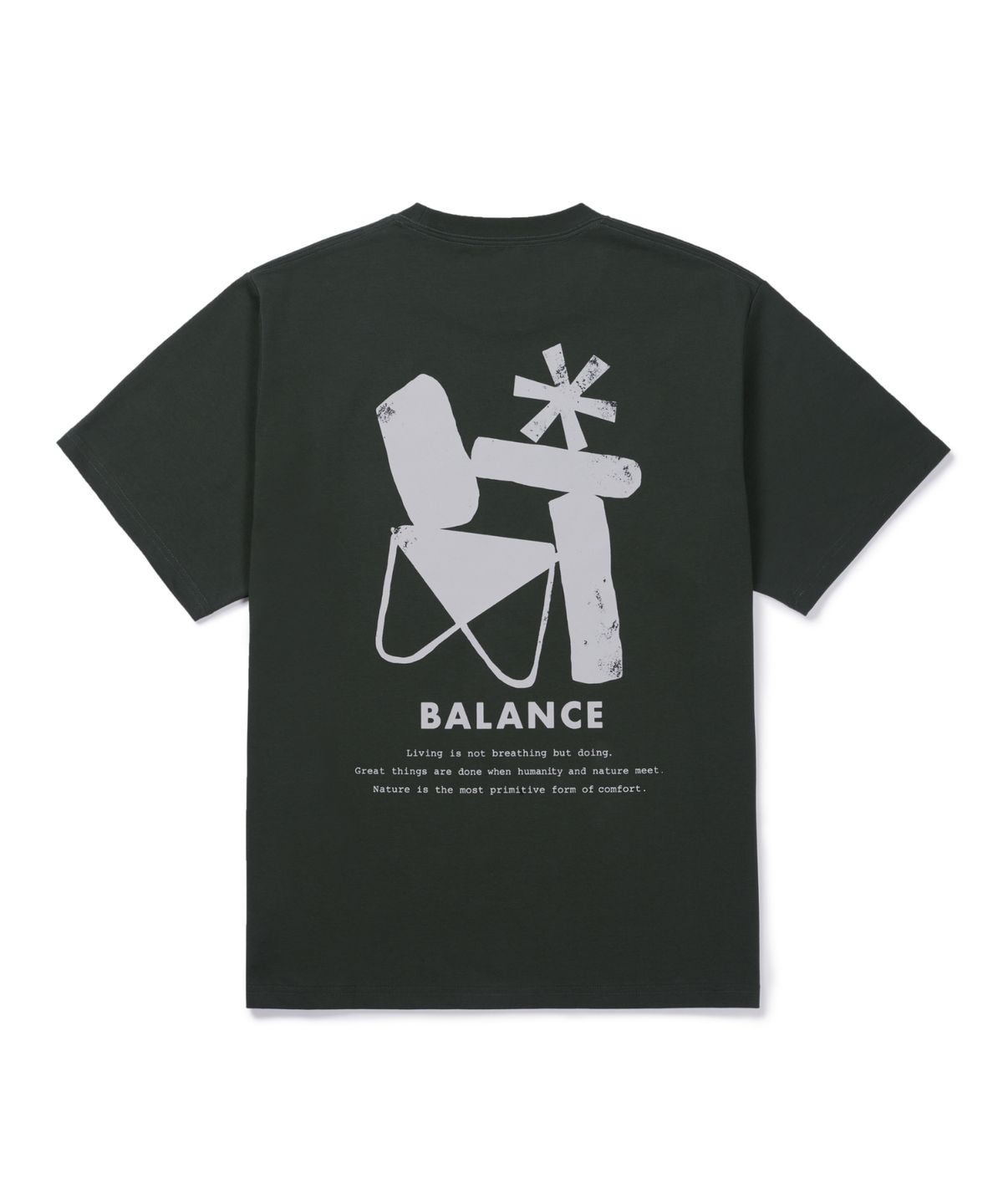 스노우피크 어패럴(SNOWPEAK APPAREL) Elemental Balance 그래픽 반팔 티셔츠 (S26FUBTS40) Dark Green