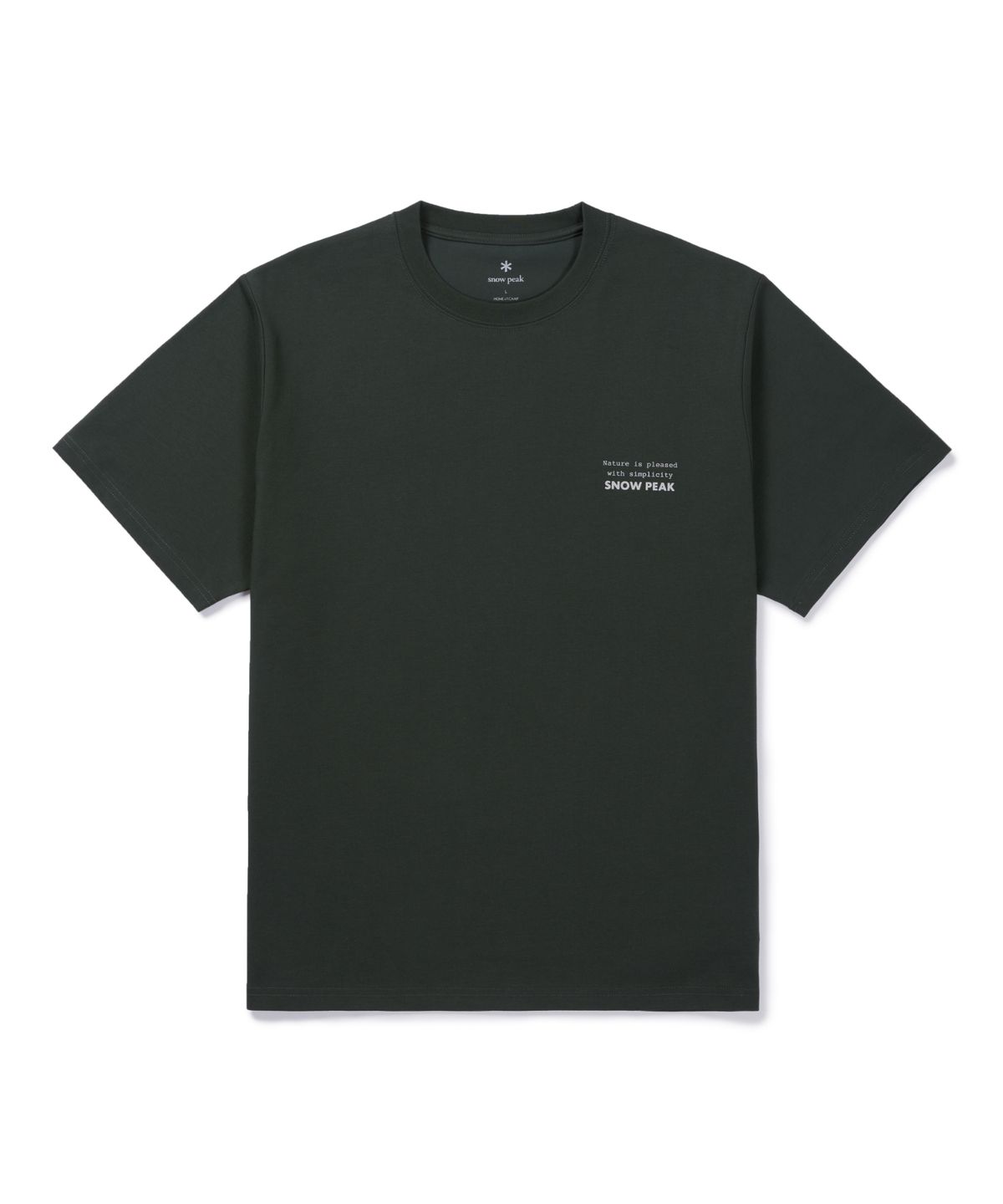 스노우피크 어패럴(SNOWPEAK APPAREL) Elemental Balance 그래픽 반팔 티셔츠 (S26FUBTS40) Dark Green