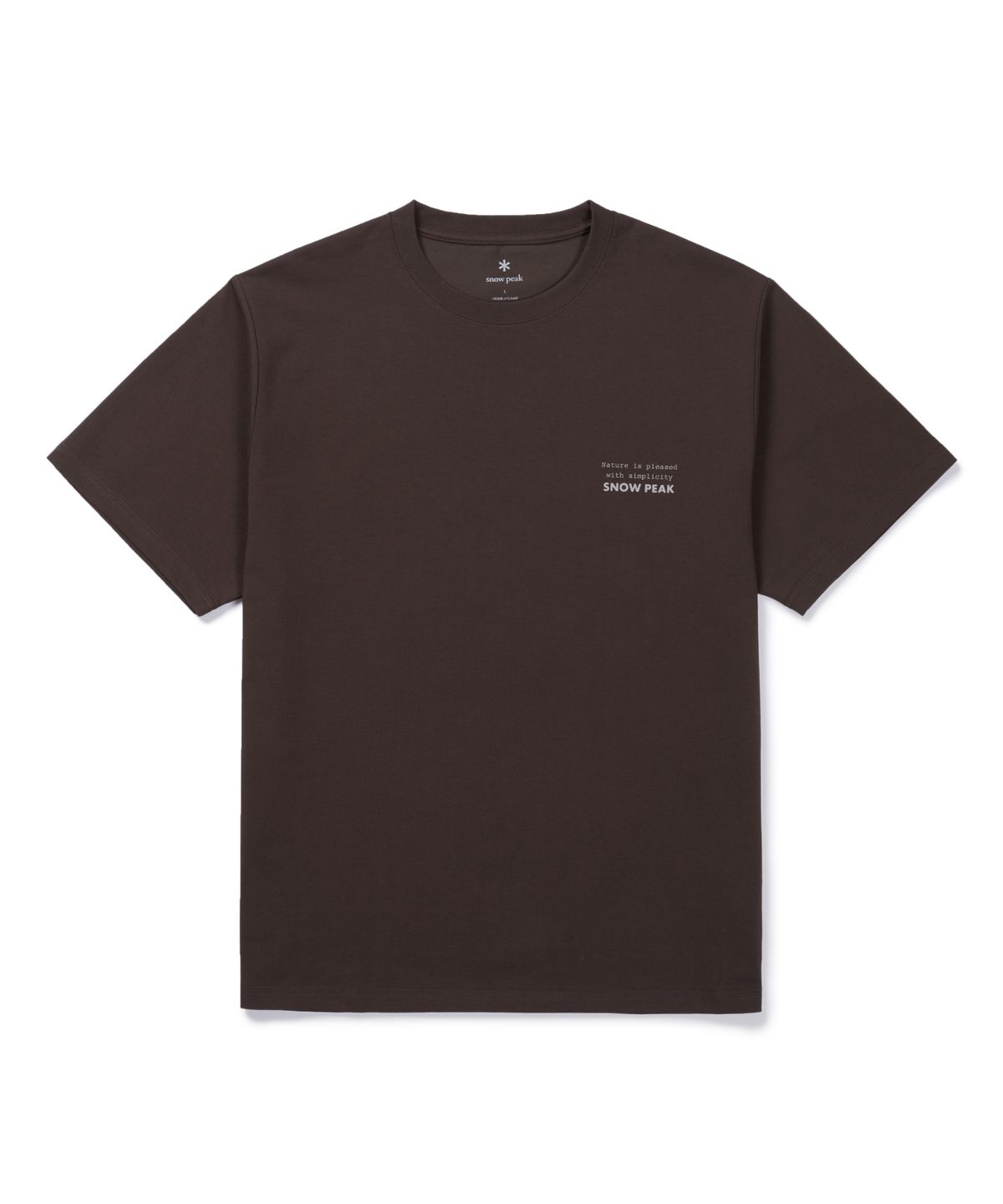 스노우피크 어패럴(SNOWPEAK APPAREL) Elemental Balance 그래픽 반팔 티셔츠 (S26FUBTS40) Brown