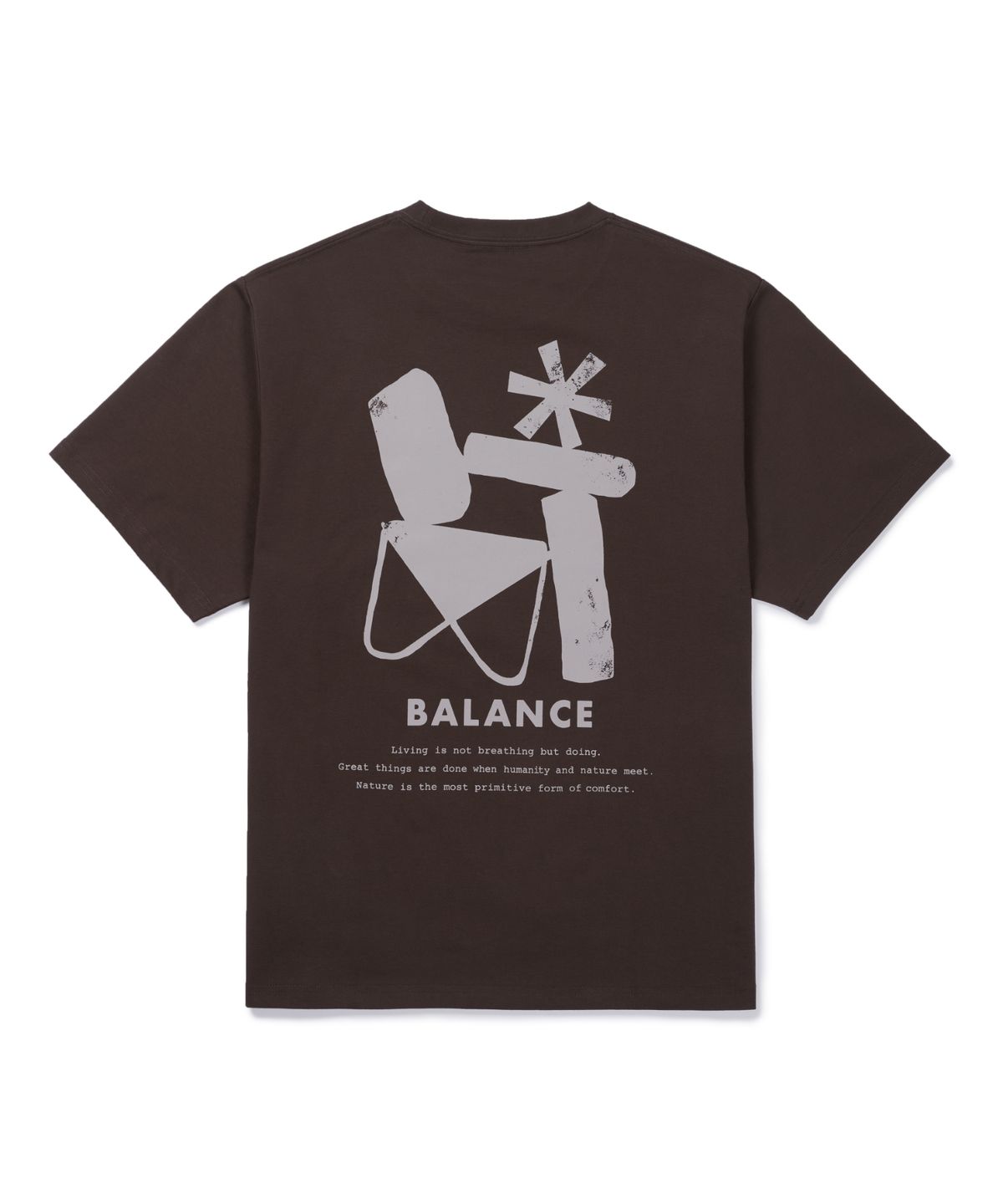 스노우피크 어패럴(SNOWPEAK APPAREL) Elemental Balance 그래픽 반팔 티셔츠 (S26FUBTS40) Brown