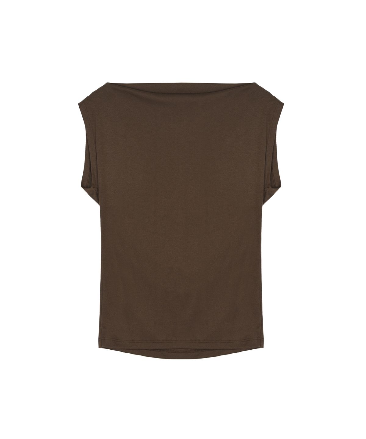 닉앤니콜(NICK&NICOLE) DRAPED SHIRRING SLEEVELESS TOP_BROWN
