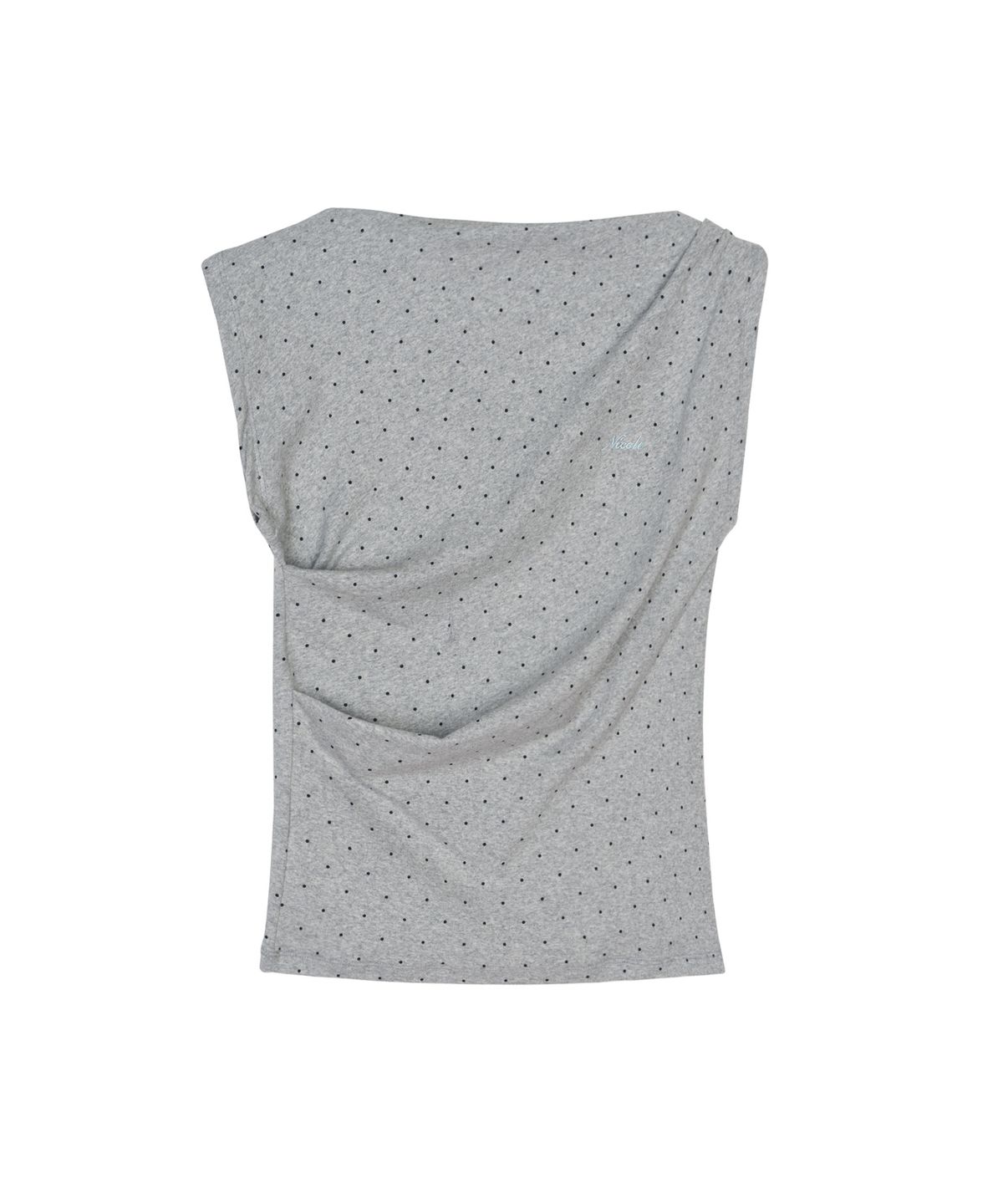 닉앤니콜(NICK&NICOLE) DOT SHIRRING DRAPE SLEEVELESS TOP_GRAY