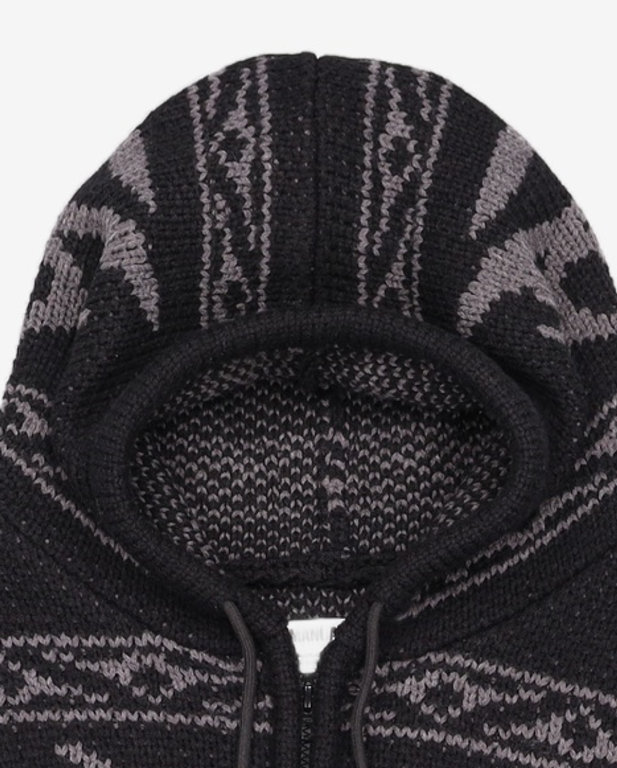 노매뉴얼(NOMANUAL) COWICHAN HOODED ZIP-UP - BLACK M