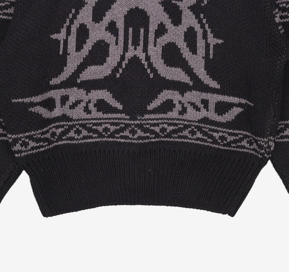 노매뉴얼(NOMANUAL) COWICHAN HOODED ZIP-UP - BLACK M