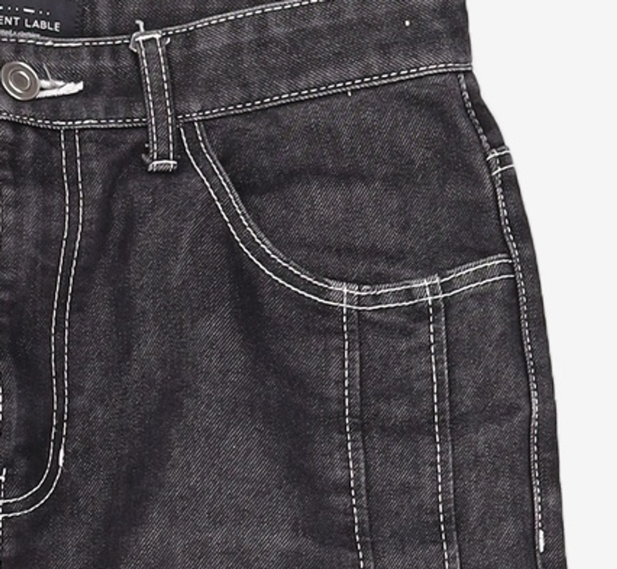 가먼트레이블(GARMENT LABLE) Stitch Straight Jeans - Black M