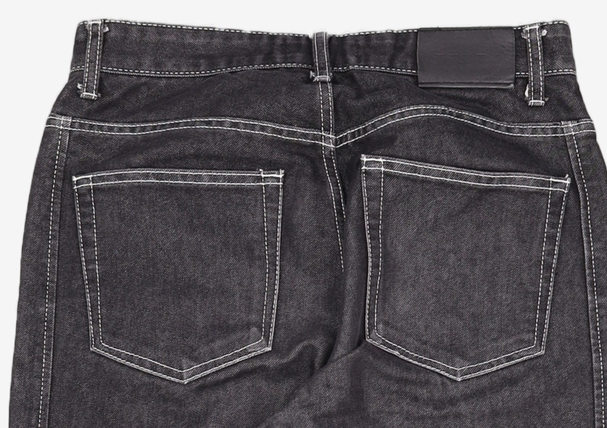 가먼트레이블(GARMENT LABLE) Stitch Straight Jeans - Black M