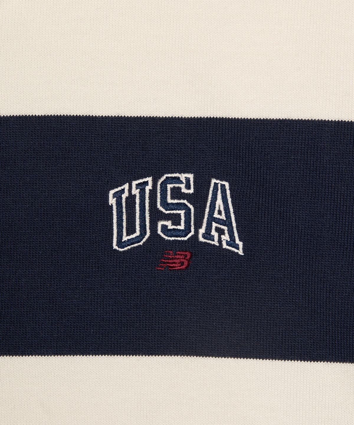 뉴발란스(NEW BALANCE) NBNDG2A023 / UNI USA 클래식 스트라이프 럭비 셔츠 (NAVY)