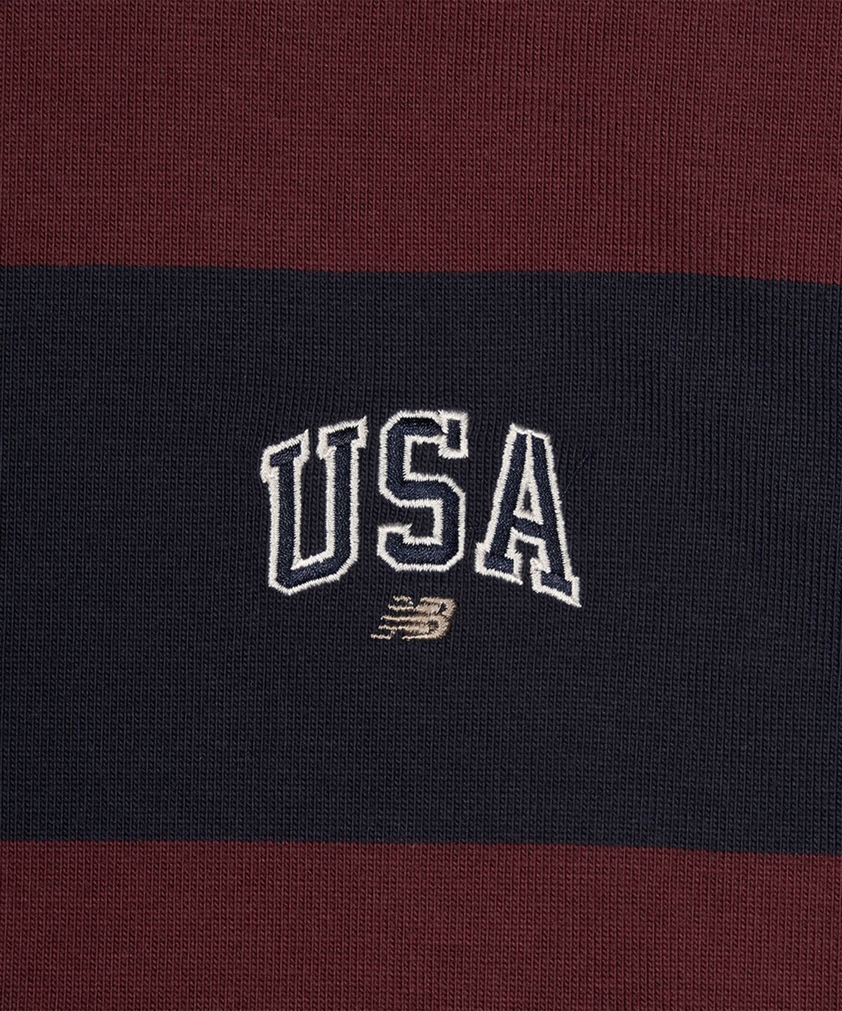 뉴발란스(NEW BALANCE) NBNDG2A023 / UNI USA 클래식 스트라이프 럭비 셔츠 (BURGUNDY)