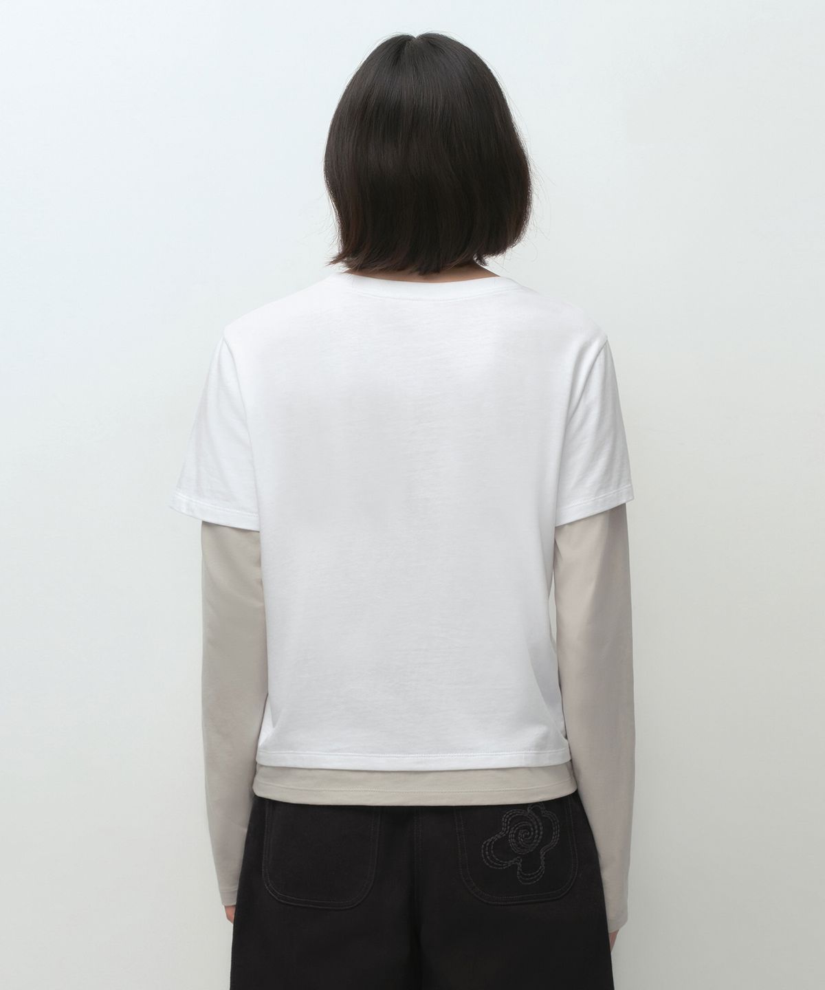 무신사 스탠다드 우먼(MUSINSA STANDARD WOMAN) [오헤시오 컬래버] 레이어드 긴소매 티셔츠 [화이트]