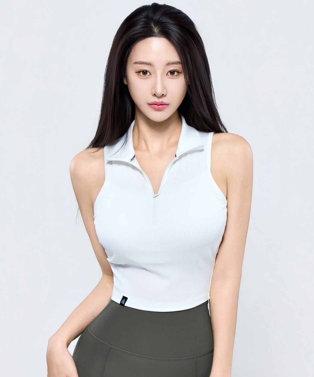 피지컬가먼츠(PHYSICAL GARMENTS) P5085 우먼 캡내장 홀터넥 집업 나시 [4COLOR]
