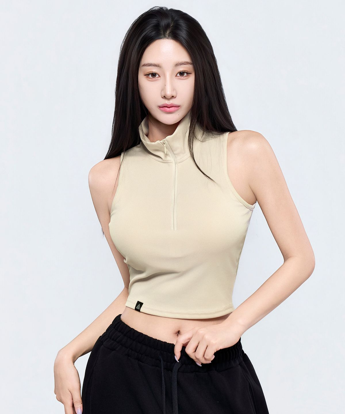 피지컬가먼츠(PHYSICAL GARMENTS) P5085 우먼 캡내장 홀터넥 집업 나시 [4COLOR]