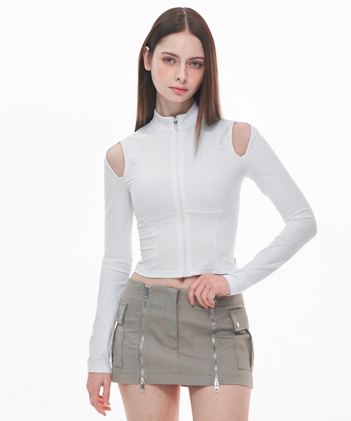 유움(UUM) SHOULDER HOLE RASH GUARD WHITE