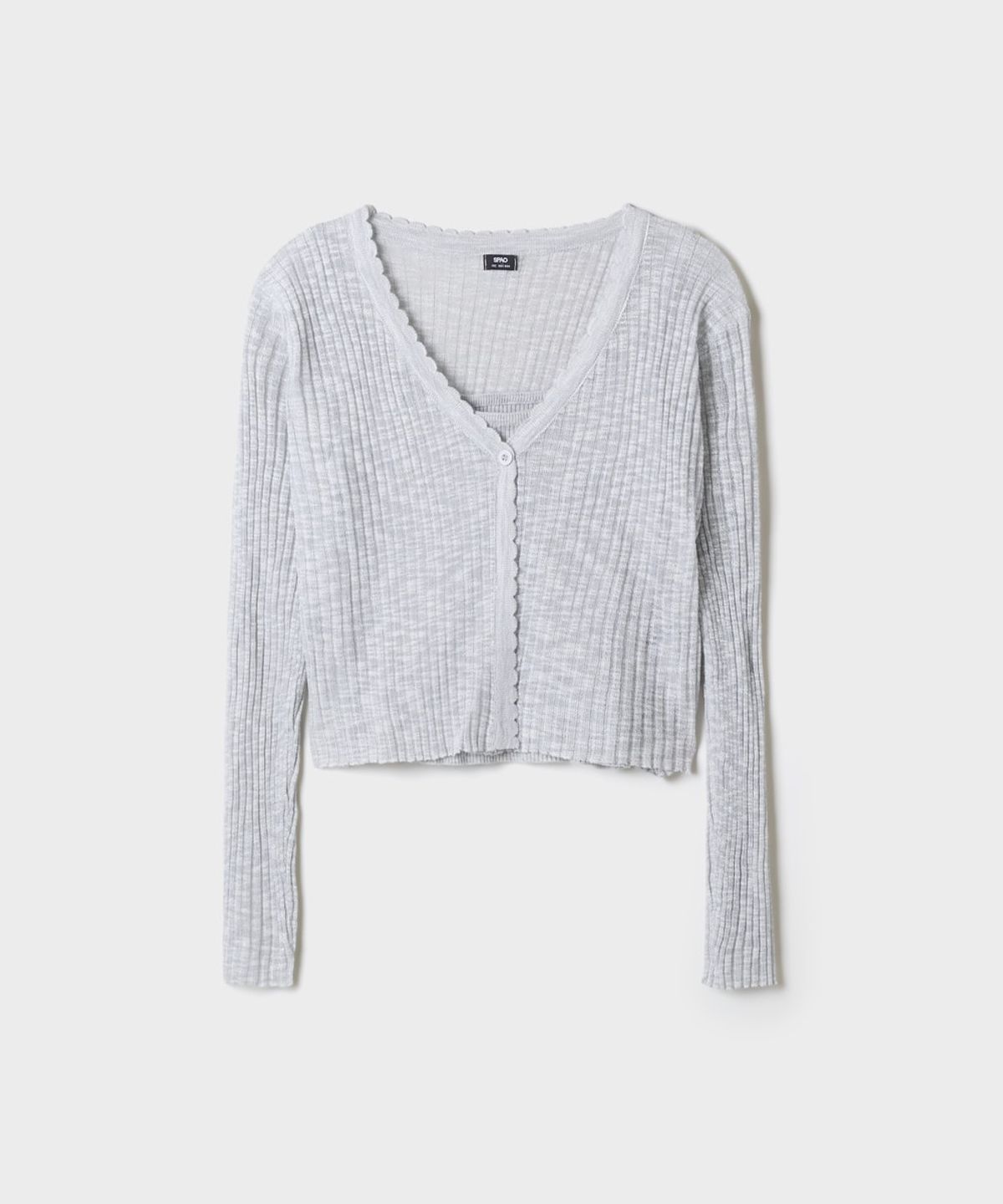 스파오(SPAO) 레이어드 스캘럽 카디건_SPCKG37G05