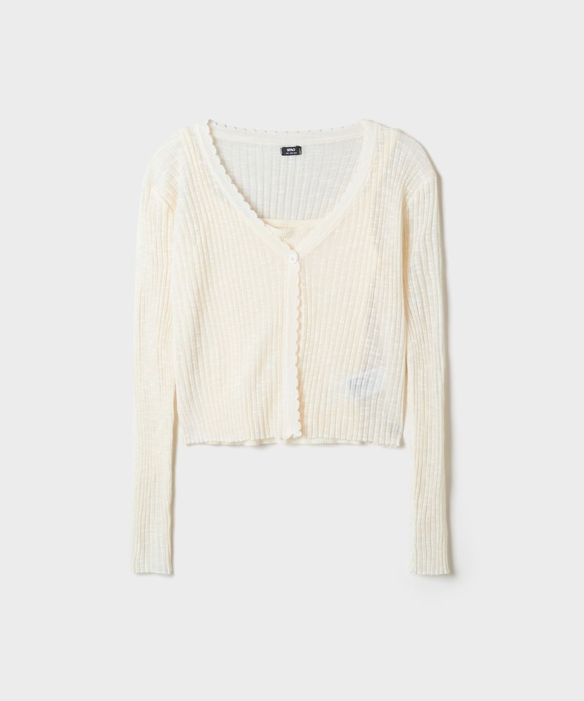 스파오(SPAO) 레이어드 스캘럽 카디건_SPCKG37G05