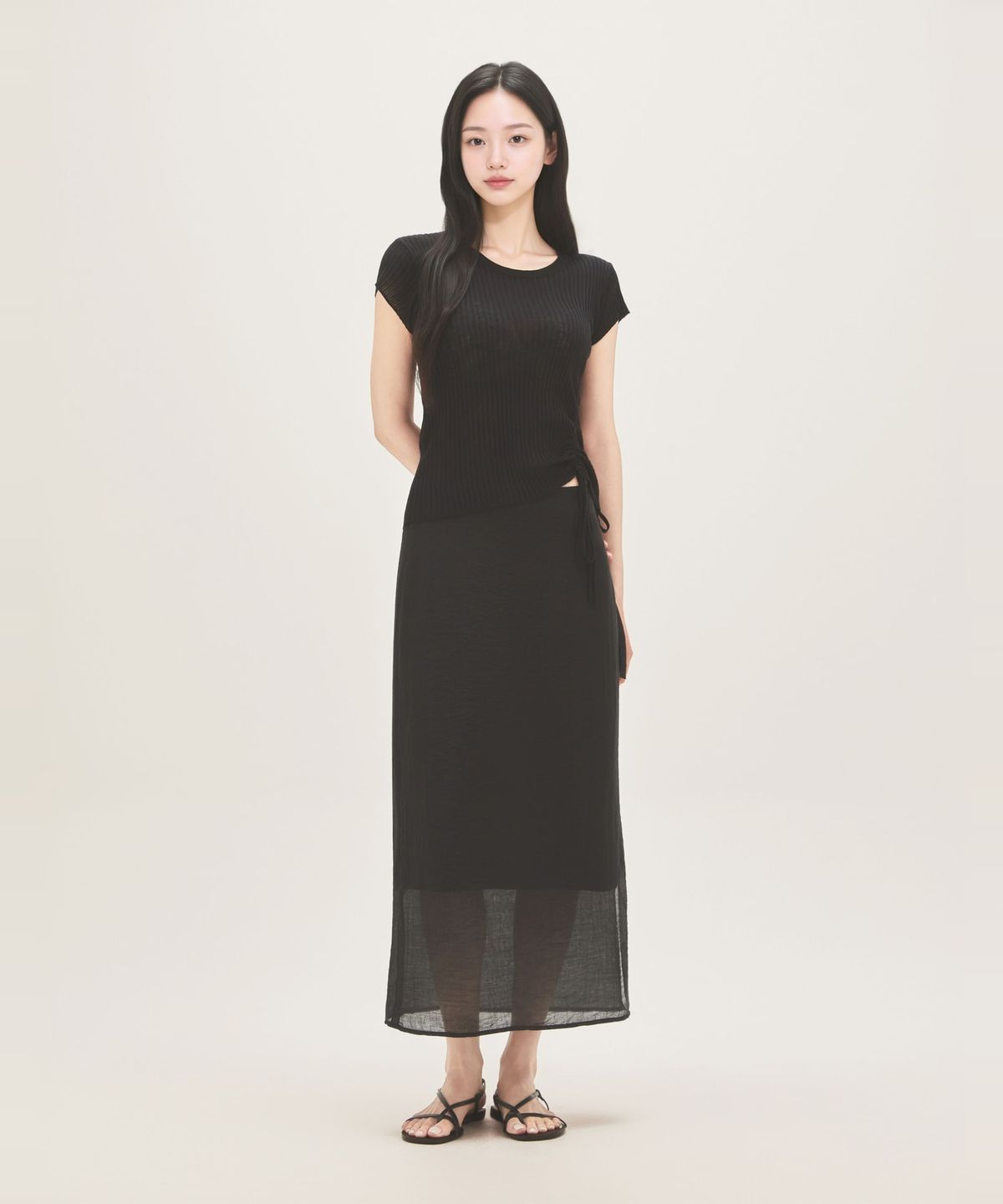 로엠(ROEM) 시스루 레이어드 스커트 RMWHG38R13