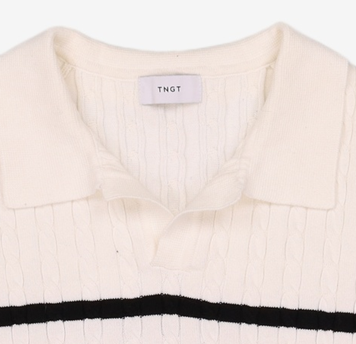 티엔지티(TNGT) Stripe Cable Knit Top (Ivory) TNSW5E203IV 100