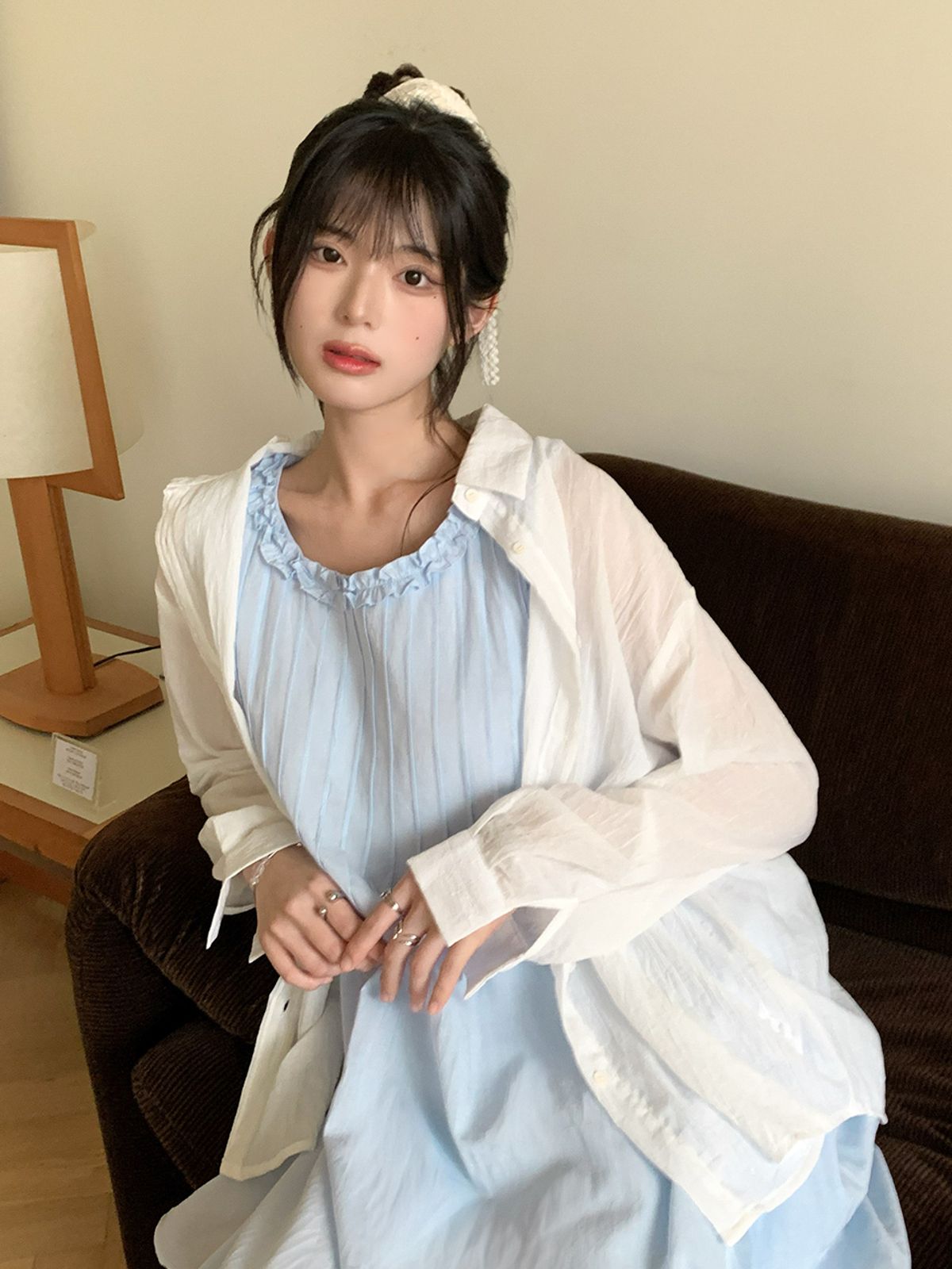쿨키튼(KOOLKITTEN) 크링클 시어 썸머 버튼 셔츠 4colors