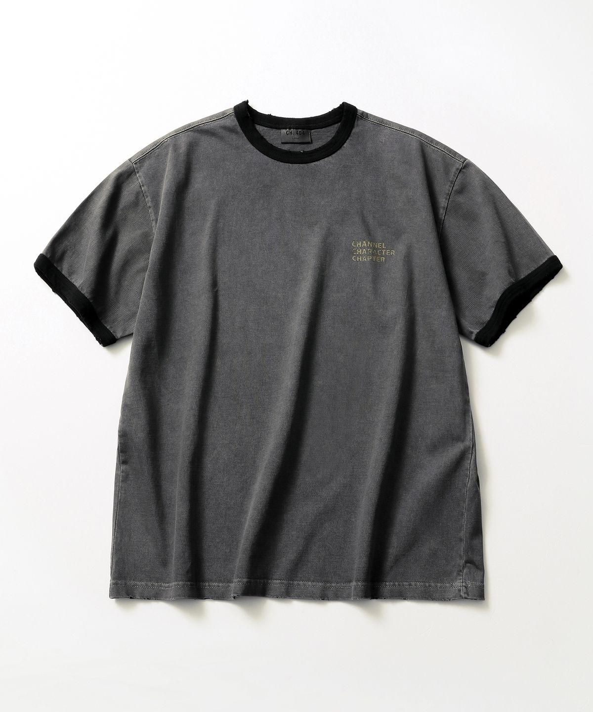 씨에이치사공사(CH.404) Signature LOGO PIGMENT RINGER TEE BLACK