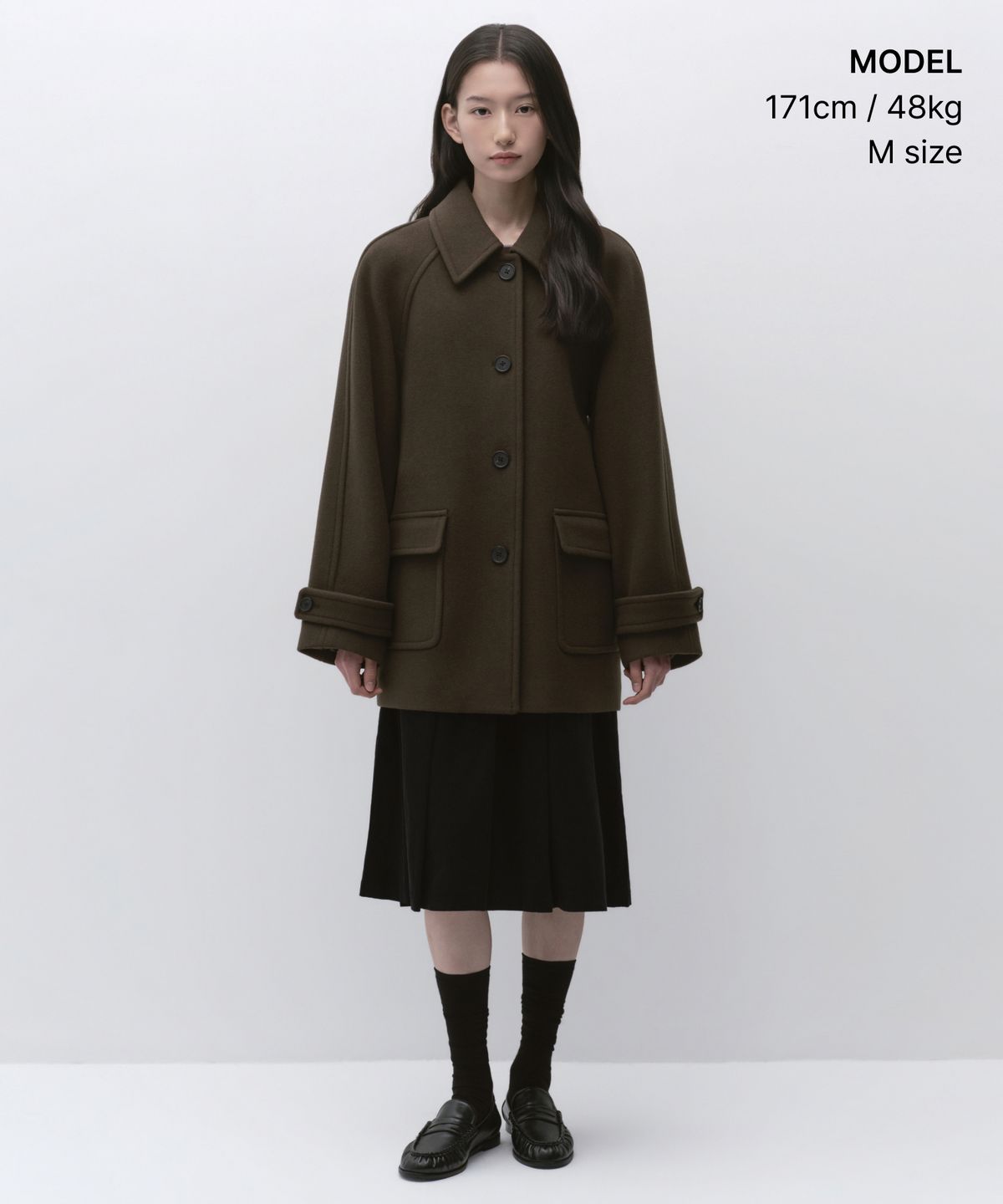 무신사 스탠다드 우먼(MUSINSA STANDARD WOMAN) 우먼즈 캐시미어 블렌드 하프 발마칸 코트 [브라운]