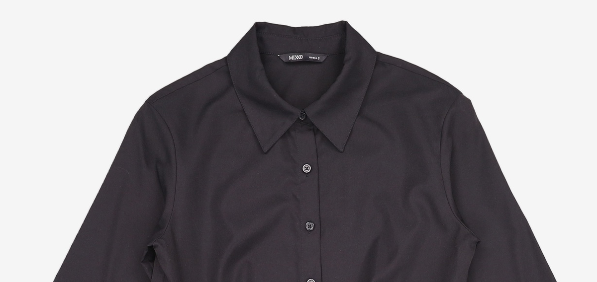 미쏘(MIXXO) 셔츠카라 플리츠 미니 원피스 MIWOWC212G S