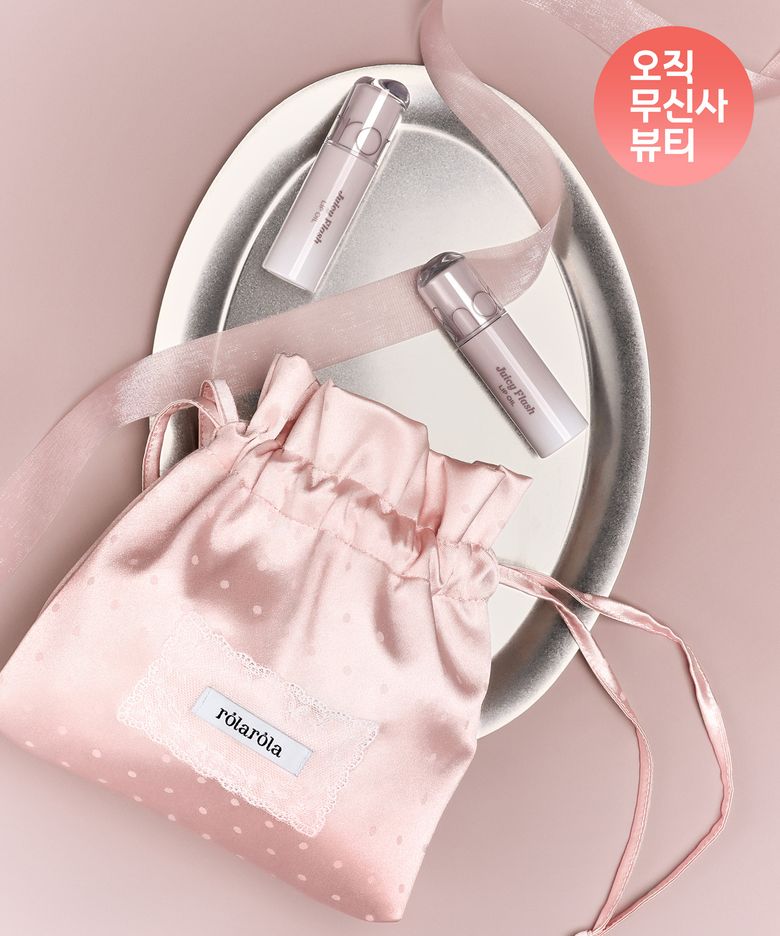 [롬앤X로라로라] 쥬시 플래시 립 오일+도트 새틴 백