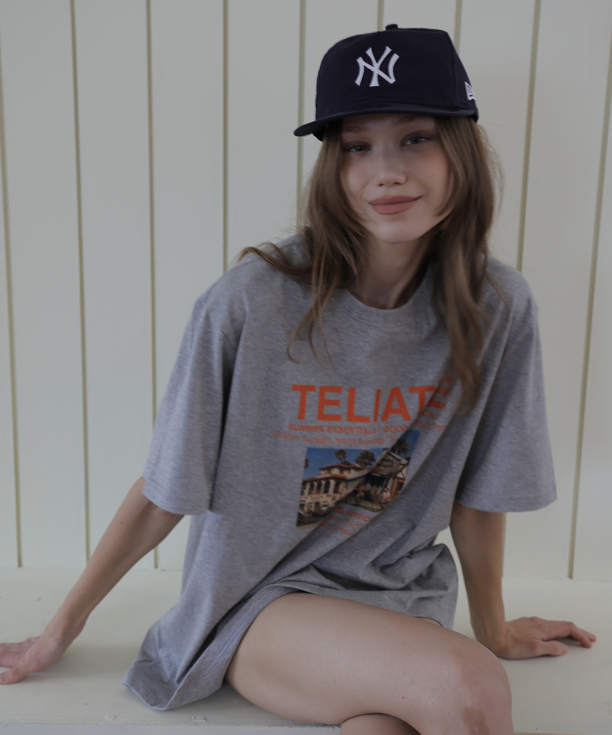 태리아떼(TELIATE) Hotel Cotton T-Shirt (Melange Gray)