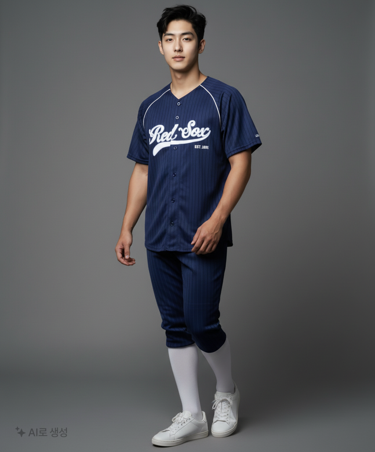 엠엘비(MLB) 바시티 하이글로시 베이스볼 셔츠 BOS (Navy) L