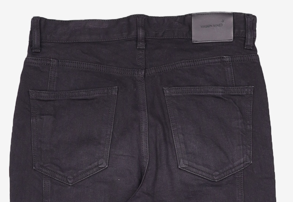 메종미네드(MAISON MINED) SNAP BACK SLIT WIDE JEAN BLACK 46